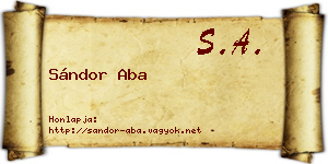 Sándor Aba névjegykártya