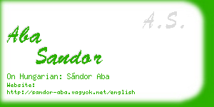 aba sandor business card